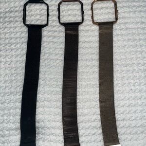 Elegant Fitbit Blaze Mesh Watch Bands Set - Black, Brown, Gold